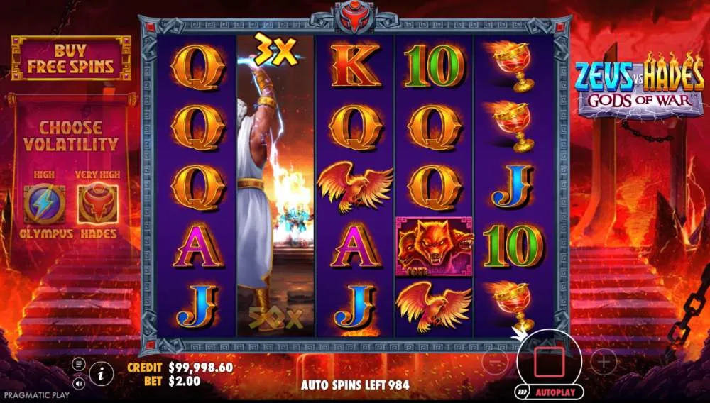 Zeus vs Hades sur appareils mobiles